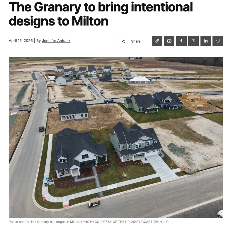 Delaware Business Times: The Granary to bring intentional designs to Milton