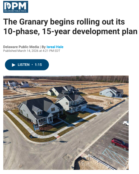 Delaware Public Media: The Granary begins rolling out its 10-phase, 15-year development plan